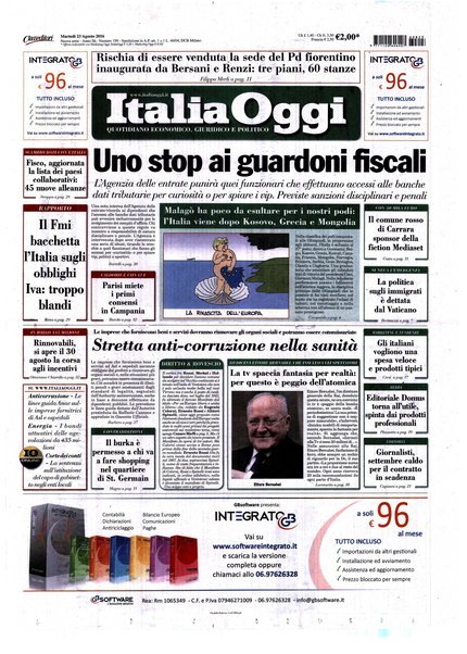 Italia oggi : quotidiano di economia finanza e politica